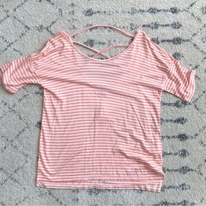 Old Navy Orange and White Striped Top